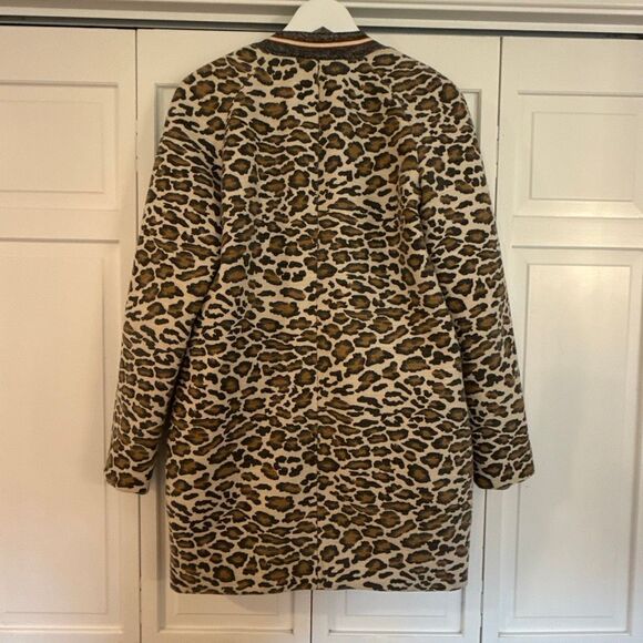 Maison Scotch leopard print car coat size 2/M - Picture 11 of 11